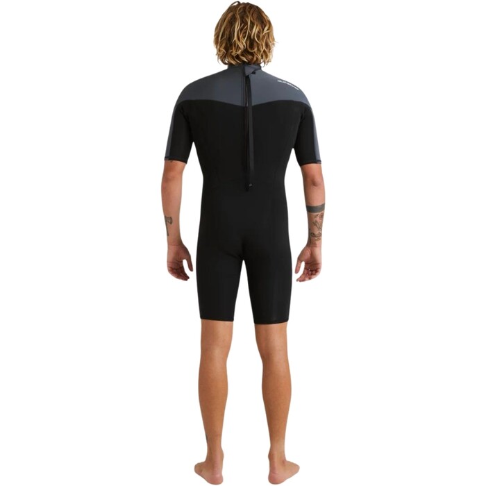 2024 Quiksilver Mens Everyday Sessions 2mm Back Zip Shorty Wetsuit EQYW503031 - Black / Gun Metal